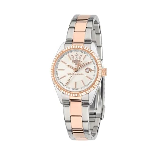 Maserati Reloj para Mujer, Colección Competizione, Movimiento de Cuarzo, Solo Tiempo con Fecha, en Acero y PVD Oro Rosa - R8853100504