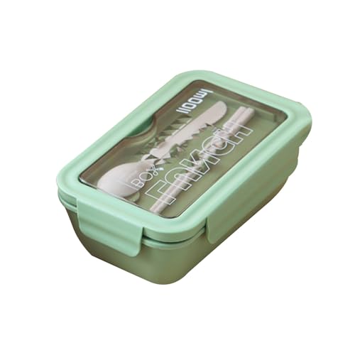 Generisch Bento Box con cubiertos, fiambrera de 1,6 L con compartimentos, cajas para preparar comida para adultos, fiambrera para oficina, fiambrera con subdivisión de plástico, caja de desayuno a