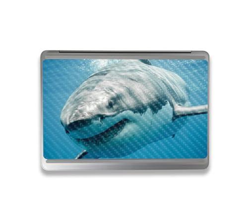 Image of MightySkins Carbon Fiber Skin Compatible with Microsoft Surface Laptop Studio 2 (2023) Full Wrap Kit - Great White Shark | Protective, Durable Textured Carbon Fiber Finish | Made in The USA
