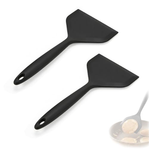 Zlokdraxy Lot de 2 Spatules en Silicone Antiadhésives, Spatule Tamagoyaki Large (25×12cm) Résistante à la Chaleur (-40℃ à 230℃) Sans BPA pour Cuisson...