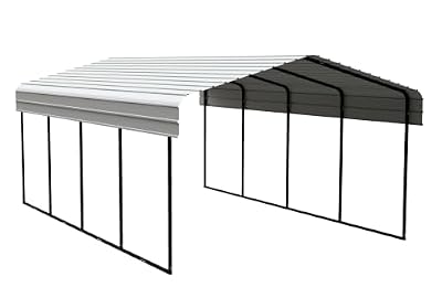 Cover-IT Carport 12 x 20 x 7 ft Charcoal Sturdy All-Steel Heavy Duty Canopy Shelter