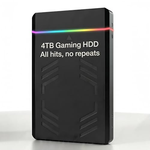 NEW 4TB retro Gaming Hard Drive 20K+ Games 3,300+ 3D/3A Titles No Duplicates with Latest Frontends & Emulators Seamless Switching Across 3 Gaming Systems Simple Setup True Plug&Play for Win7/ 8/10/11