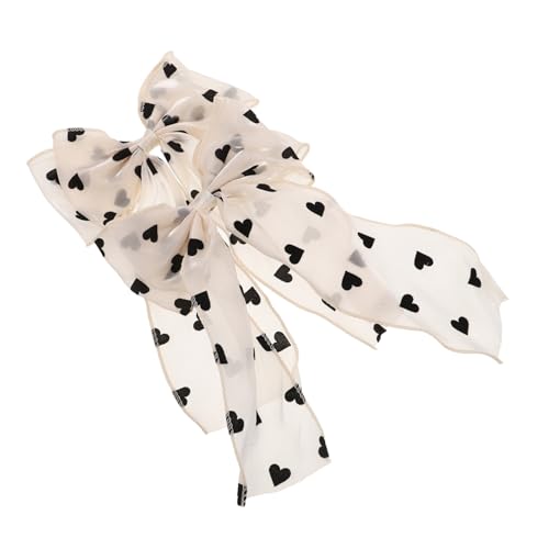 FOMIYES 2個 弓のかんざし かわいい弓のヘアクリップ 長い弓 弓バレッタ 蝶結びクリップ 髪飾りバレッタ 大ヘアクリップ 弓ヘ ルダークリップ 髪の弓 金属製 Beige