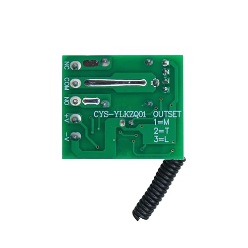 Image of Roboway 433MHz 1-Channel RF Relay Receiver with EV1527 2-Button Remote | Universal Wireless Remote Control Switch for Lights, Fans, Garage Door, Home Automation (2 Remote and 1 Receiver)
