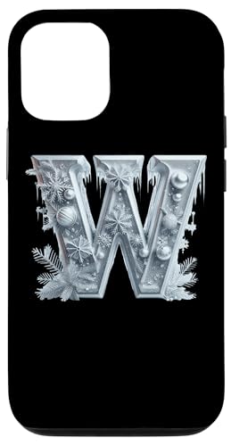 お祝いの冬のW文字雪片の装飾。 スマホケース iPhone 12/12 Pro 用