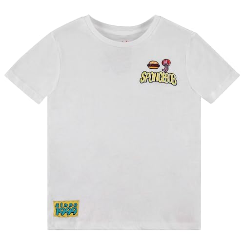 SpongeBob SquarePants Boys Shirt - Spongebob, Mr krrabs, Squidward Tee - Classic Spongebob Front and Back Patch T-Shirt
