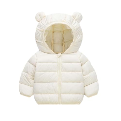 Winter Down Coats for Kids Boys Girls Padded Jacket Cute Bear Hoods Light Weight Hoodie Outerwear 1-7 Years
