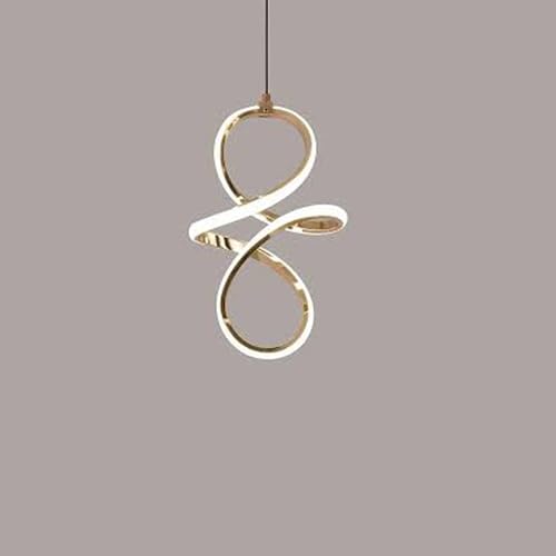 Image of DarkVision Contemporary LED Infinity Pendant Light Hanging Light Decorative Gold Finish Acrylic Ceiling Lamp Fixture Lamp 3 in 1 Color Changing, Soft Lighting for Bedroom, Hallway (Inbuilt Led)