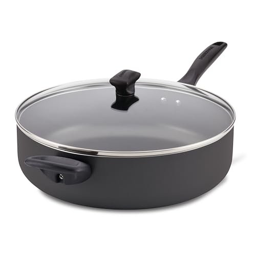 Farberware Dishwasher Safe Nonstick Jumbo Cooker/Saute Pan with Helper Handle - 6 Quart, Black