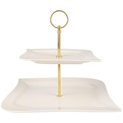 Festa Italia Etagere Porzellan - 2 Stöckig - Weiß Etageren -...