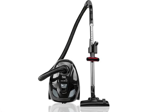 Fakir Trend TS 122 Staubsauger mit Beutel 700W, Bodenstaubsauger mit Kabel, EPA-Filter, leisem Hocheffizienzmotor, großem 2l Staubbeutel & 7m Aktionsradius, Schwarz/Grau