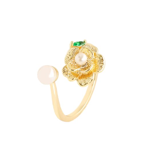 Bague de fiançailles réglable avec perles pour femme Kokoma