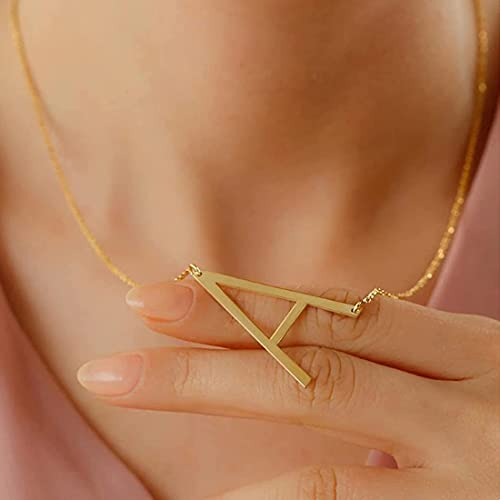 Image of Yellow Chimes Fashion Stainless Steel Gold Plated Initial Letter Pendant for Women and Girls