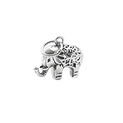 Acxico 1Pcs Silver Elephant Charm Animal Zoo Pendant for Bracelet Necklace
