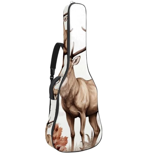 Housse guitare acoustique 40-42 pouces imperméable et rembourrée motif cerf