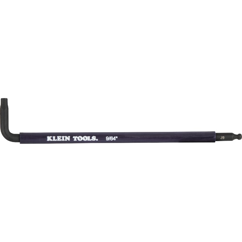 KLEIN TOOLS BLS9 Lot de 9 clés hexagonales extra longues SAE, code couleur, style L, traitées thermiquement, tailles 7/64" à 3/8"