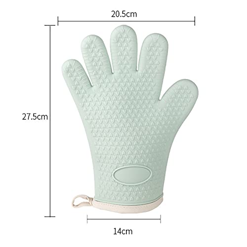 Guantes de horno resistentes al calor con doble capa de silicona y algodón en color gris 8