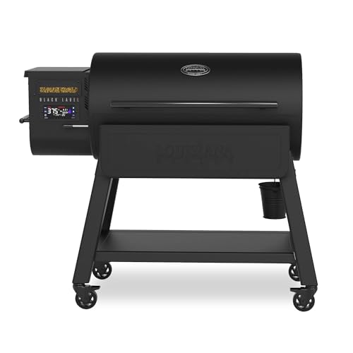 Louisiana Grills 1200 Black Label Series Pellet Grill with Caster Wheels and Intelligent Digital Control Board with Wi-Fi and Bluetooth Capability