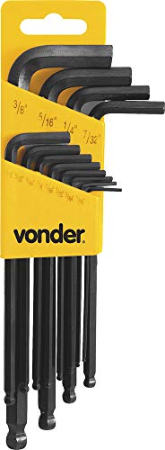 Vonder, Jogo De Chaves Hexagonais (Allen), Abauladas, 1/16' A 3/8', Com 12 Peças.