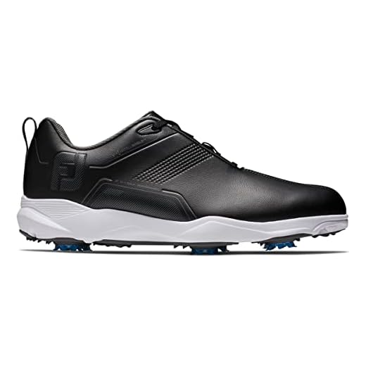 FootJoy 57700075M Men's eComfort Golf Shoe, 7.5 UK Medium, Black/Black