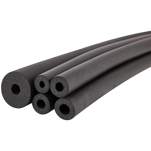 RYZQWE Diámetro de la tubería de Aislamiento for tuberías de Agua Aislamiento de Tubo de Espuma for Revestimiento Aislante de Paredes Gruesas, Fideos de Piscina Negros 2 m/78,7 in(0.6x1.5cm)