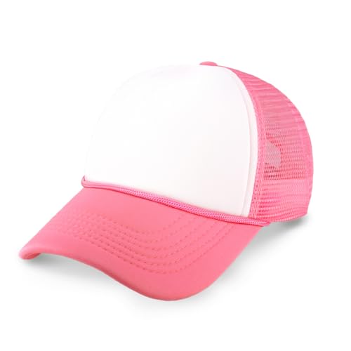 Image of CHOK.LIDS Classic Foam Trucker Hat Summer Mesh Rope Cap Solid Two Toned Blank Hat Mens Womens Adjustable Strap Light Weight