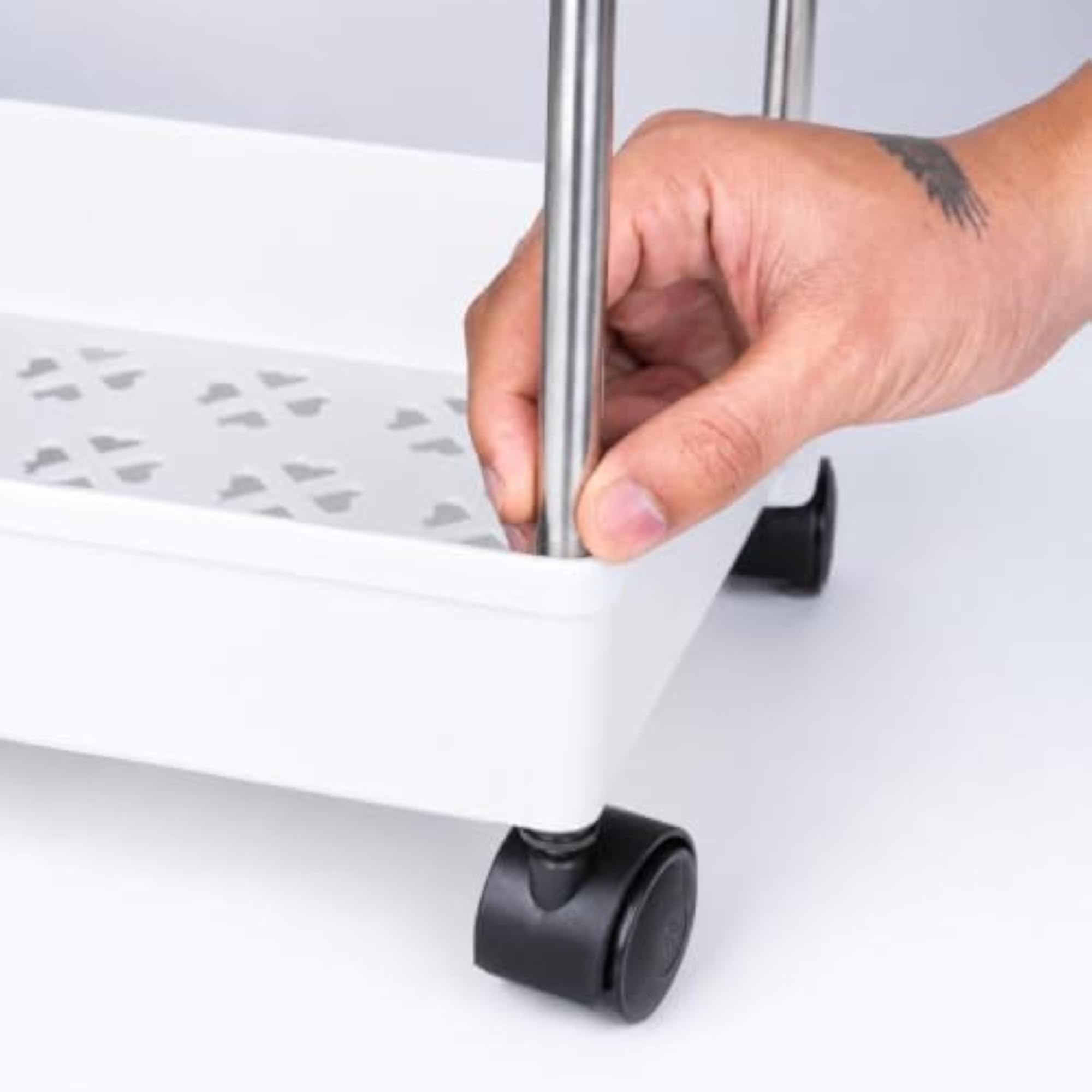 Plastic Kitchen Storage Trolley Rack with Wheels, 2 Tier