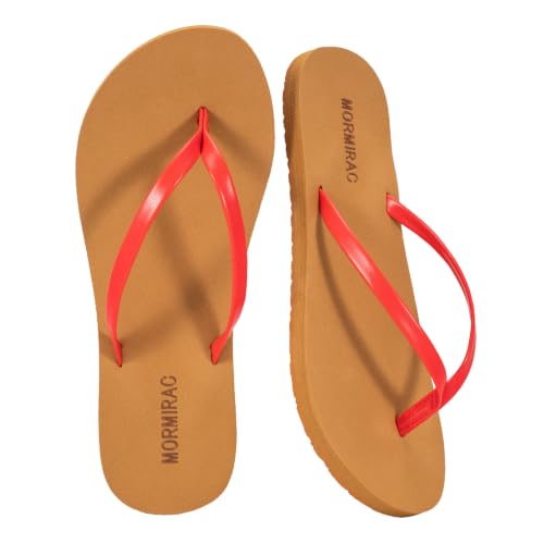 Image of Womens Slim Leather Flip Flops Beach Thong Sandals