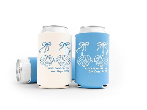 Personalized Mermaid Bachelorette Can Coolers Custom Last Splash Bachelorette Party Favors Regular and Slim Drink Can Sleeves for the Party Crew and Guests