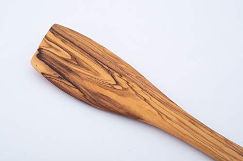 Handcrafted Olive Wood Cooking Spoon & Spatula (10 Inch Set Of 2 Pieces) Carved By Talented Artists In Israel, Practical Wooden Utensils Last For So Long, Resistant Of Scratch-By Olive Wood Gifts Shop #TOP2