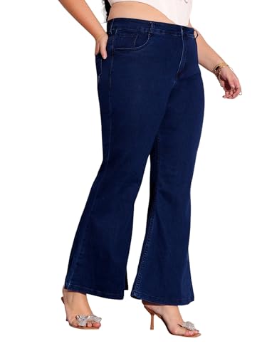 Image of Miss Chase A+ Women's Wide-Leg High Rise Regular-Length Stretchable Denim Jeans