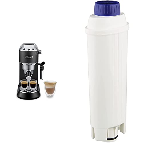 De&rsquo;Longhi Dedica Style, Machine expresso pour préparer des boissons café et lactées, EC685BK, Noir & DeLonghi DLSC002 Filtre à eau