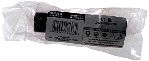 Sunex 216zudl 1/2-Inch Drive 1/2-Inch 12-Point Driveline Socket, Black, 1″ - Image 2