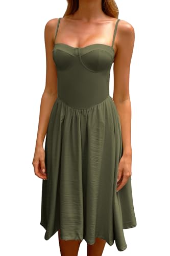 Image of CHYRII Women Fashion Summer 2025 Sweetheart Neck Spaghetti Straps Corset A-Line Long Sundress Midi Dress