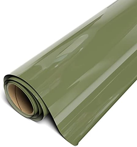 Siser EasyWeed Heat Transfer Vinyl 11.8" x 3ft Roll (Green Olive) Compatible with Siser Romeo/Juliet & Other Professional or Craft Cutters - Layerable - CPSIA Certified