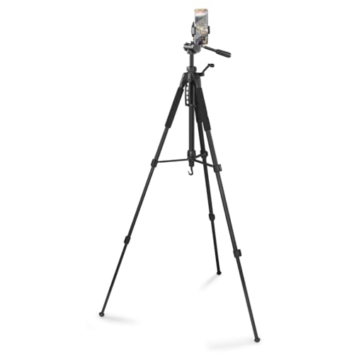 Hama Stativ Kamera Action 165 3D (Leichtes Fotostativ inkl. Handy-Halterung, Tripod mit 61-165cm H&ouml;he, Dreibeinstativ mit 3-Wege-Kopf, Spiegelreflexkamera Stativ f&uuml;r Canon/Nikon/Sony) schwarz