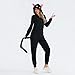 Black Cat Halloween Cosplay Costume Hooded Zip-up Long Sleeve Fuzzy Jumpsuit Cartoon Animal Cosplay (Women, S)