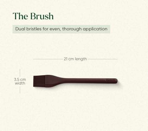 Image of Ember Cookware Silicone Oil & Basting Brush 21 cm | 230C Heat Resistant | Platinum Grade Silicone | Food Safe Pastry Brush | Easy to Clean Bristles | Non Absorbent | Wine
