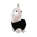 surell Shearling Alpaca Keychain - Cute Plush Llama Bag Charm - Fluffy Soft Sensory Plushie - Fashionable Key Fob - (Black)