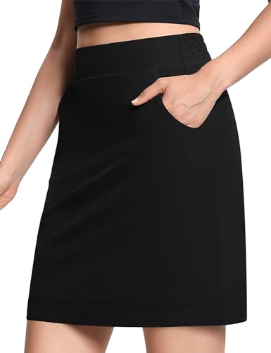 THE GYM PEOPLE Women's Golf Skorts Modest Knee Length Athletic Tennis Skirts Built-in Shorts with 4 Pockets4