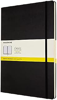 Moleskine Carnet de Notes Classique Papier Quadrillé, Journal A4 Couverture Rigide et Fermeture par Elastique, Couleur Noir, Format 21 x 29,7 cm, 192 Pages