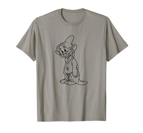 T-shirt Disney Snow White Dopey col rond haut minimaliste en coton