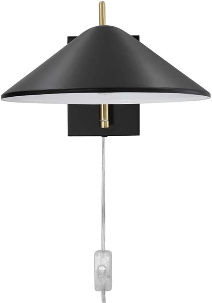 Pemberly Row 7" 1-Light Modern Metal Swing Arm Wall Sconce in Black