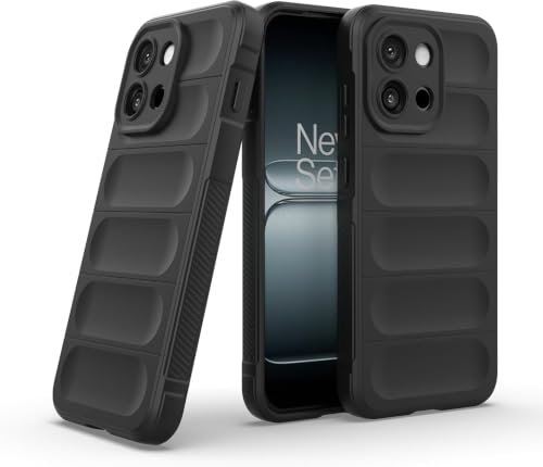 Image of ShieldTech AirGuard Series Back Cover Case for OnePlus 13s | Microfiber Lining | Airbag Cushion Drop Protection | Shockproof Silicone Back Cover Case | Anti Slip Grip - Black for OnePlus 13s