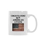 American Citizenship Flag - Funny 11 Oz White Ceramics US Citizen Coffee Mug - New American Citizen Coffee Cup For Citizenship Gift