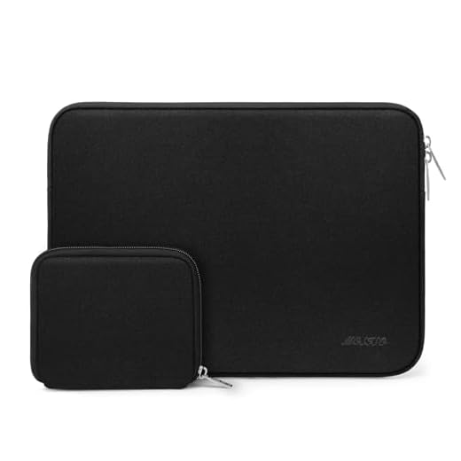 MOSISO Laptop Sleeve Compatible with 13-13.3 inch MacBook Pro, MacBook Air, Notebook Computer, Neoprene Bag Cover with Small Case, Black