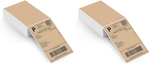 Image of MUNBYN 4 inchx6 inch Brown Direct Thermal Printer Labels, 220 Sheets /Stack (Pack of 2)