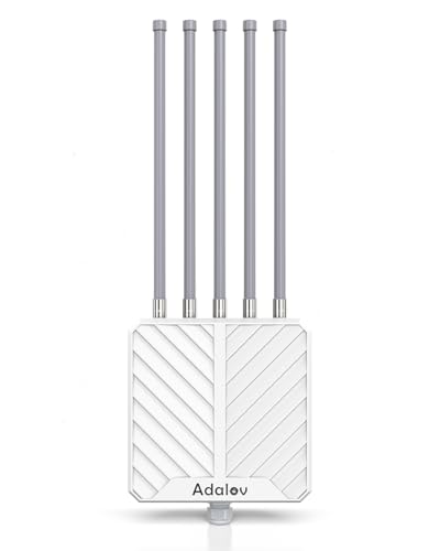 AX3000 Outdoor WiFi 6 Extender, IP67 Weatherproof Outdoor Access Point, Dual Band High Power Long Range WiFi Extender Signal Booster, 5x8dBi Antennas, Compatible with Starlink for Farm, Yard, Campsite