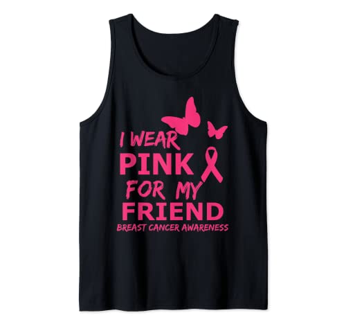 I Wear Pink for my Friend Heart Ribbon Breast Cancer Canotta