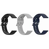 [SHEAWA] Xiaomi Mi Watch用バンド ベルト 交換バンド 交換ベルト シリコン製 替えベルト アクセサリー (Lサイズ, ブラック+グレー+ミッドナイトブルー)